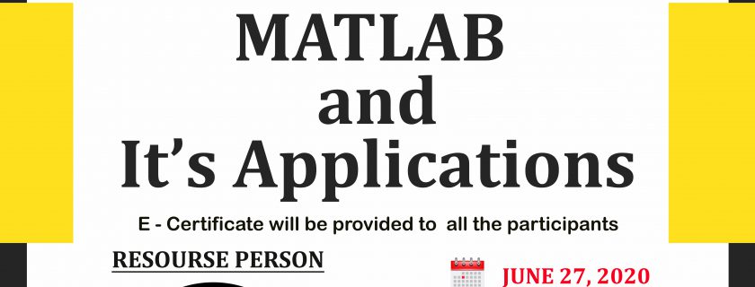 6th webinar on “MATLAB and It’s Applications ‘’