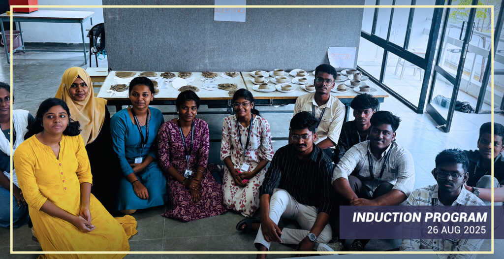 B.Des students attending the Induction Program at CARE School of Design, Trichy.