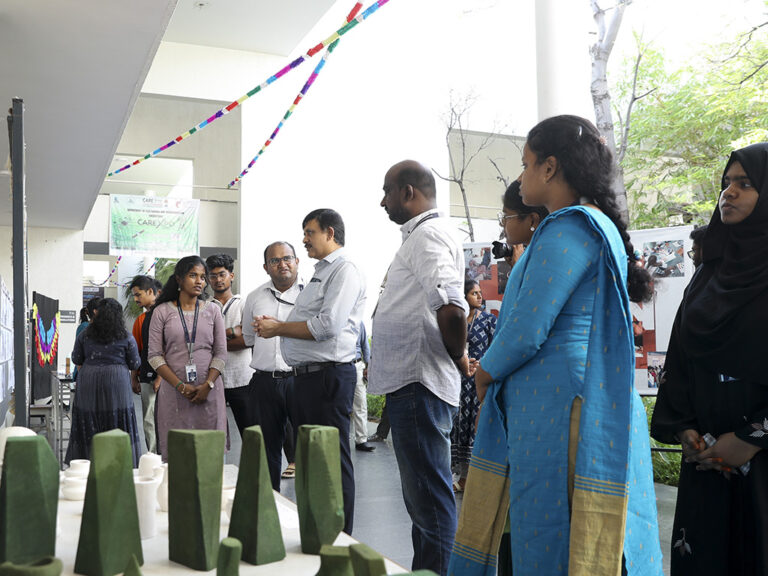 Prospective students exploring design projects and creative exhibits during the Open House at CARE School of Design