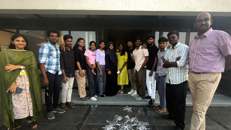 Students learning clay modelling during design workshop at CARE School of Design