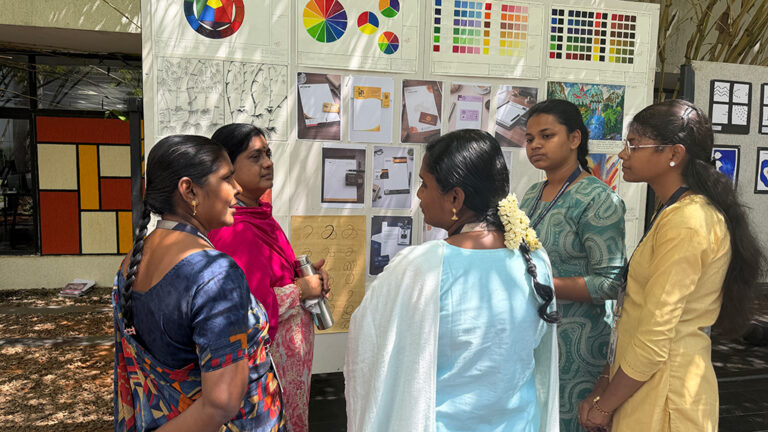 Prospective students exploring design projects and creative exhibits during the Open House at CARE School of Design