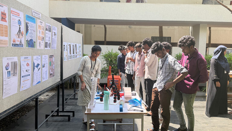 Prospective students exploring design projects and creative exhibits during the Open House at CARE School of Design
