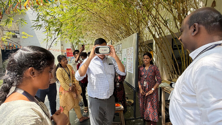 Prospective students exploring design projects and creative exhibits during the Open House at CARE School of Design