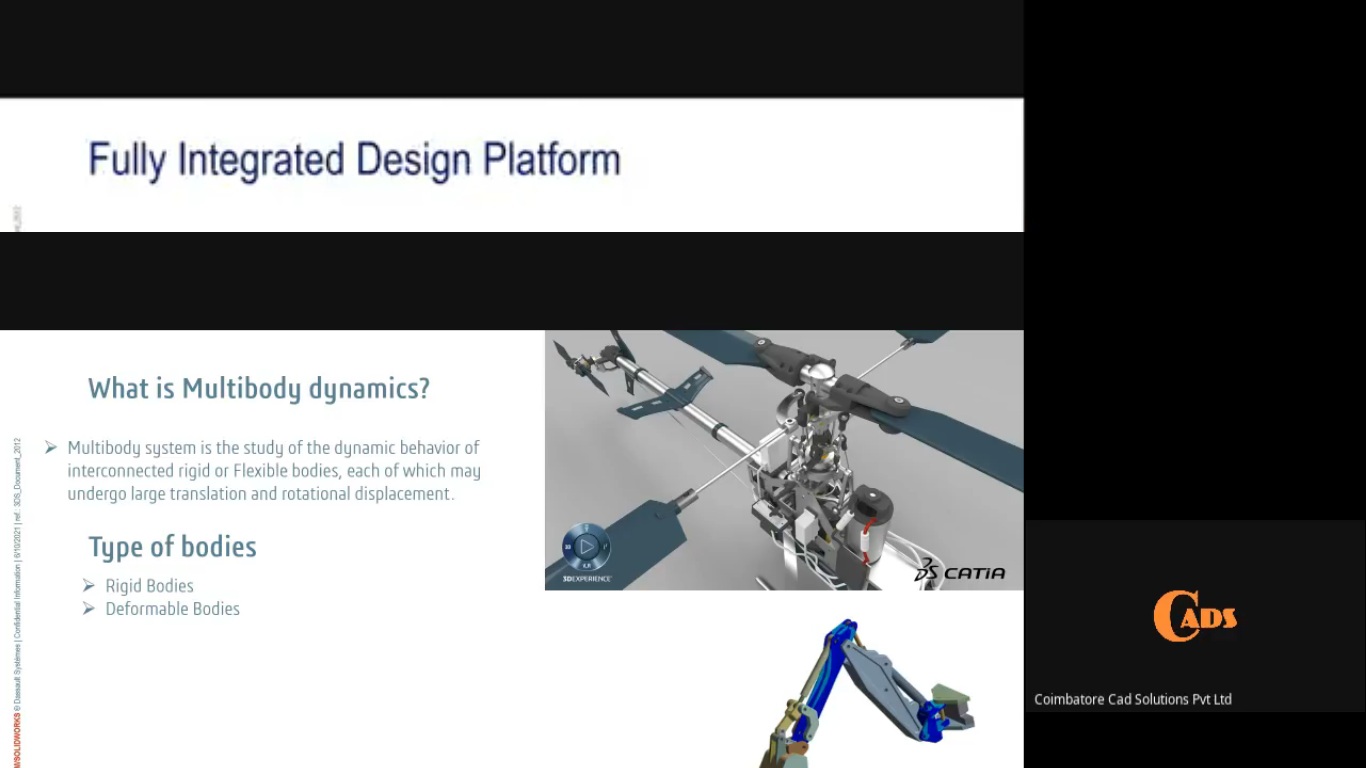 17th online technical webinar on “ Multibody Dynamics using Solid works ...