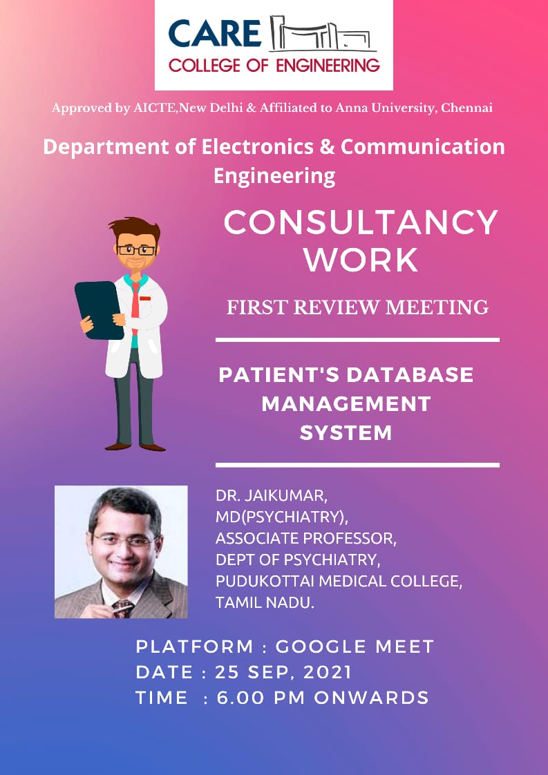 Consultancy work - Patient Database Management System