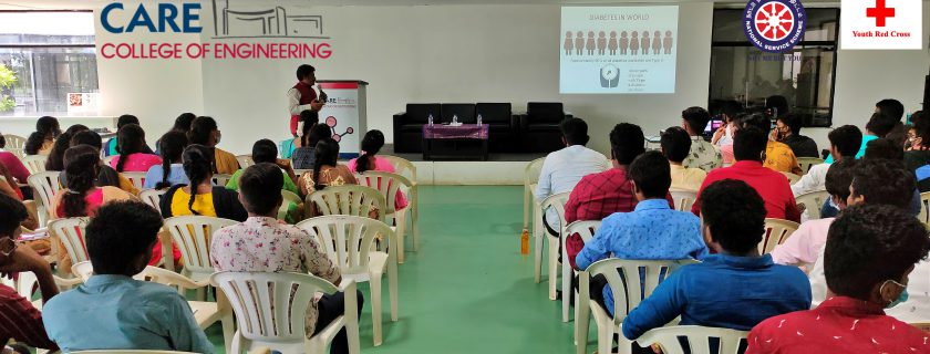 World Diabetes Day – An awareness programme was conducted by NSS, YRC and Mechanical Engineering Department on 13/11/2021