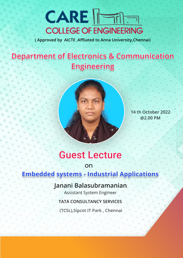 Guest lecture on “Embedded Systems – Industrial  Application