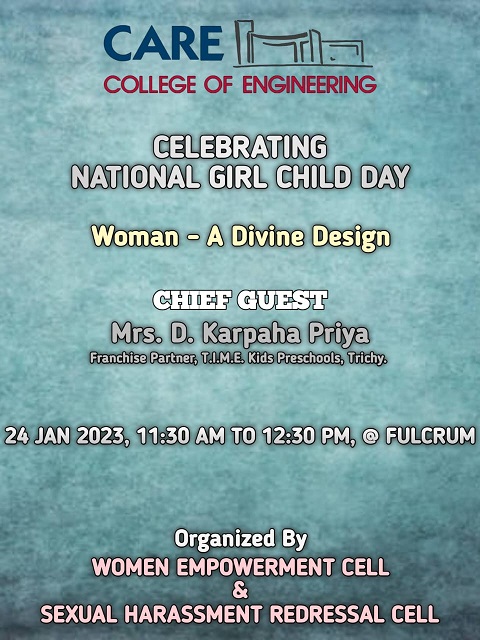 Guest Lecture on "Woman - A Divine Design" on National Girl Child Day - 24-01-2023