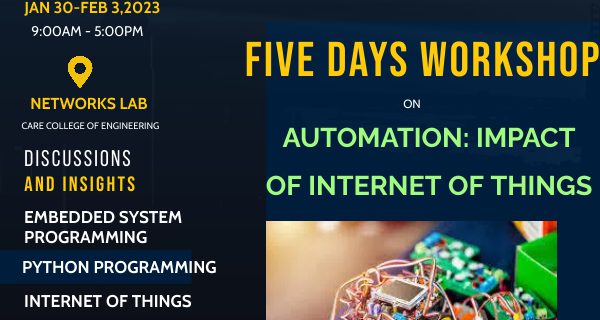 A Five Days Workshop on “Automation : Impact of Internet of Things”