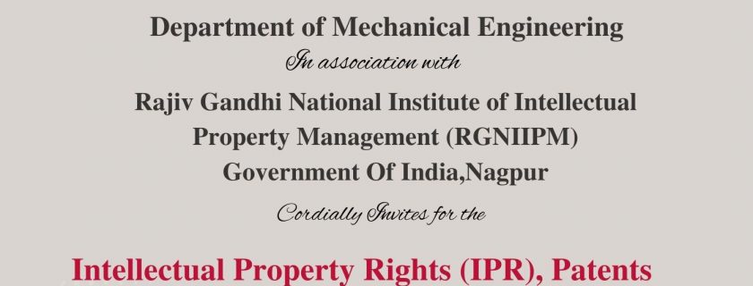 Online Webinar on “Intellectual Property Rights (IPR) & Patents and Design Filing”
