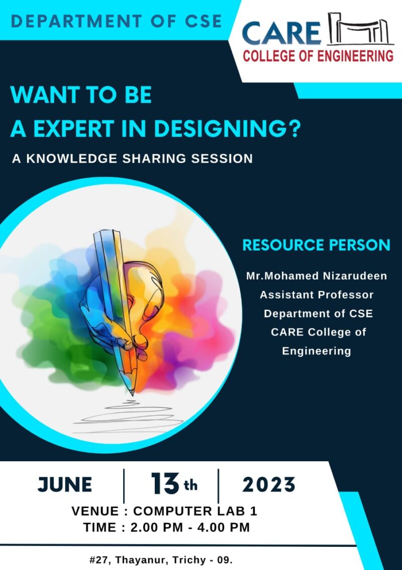 Knowledge Sharing Session on Poster Designing - CARE College of Engineering