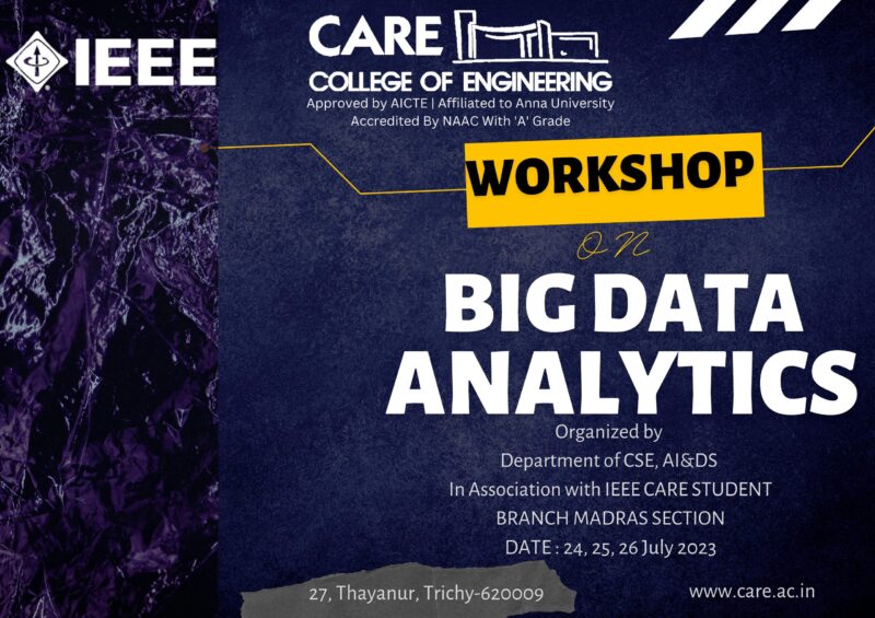 Workshop on Big Data Analytics - CARE College of Engineering