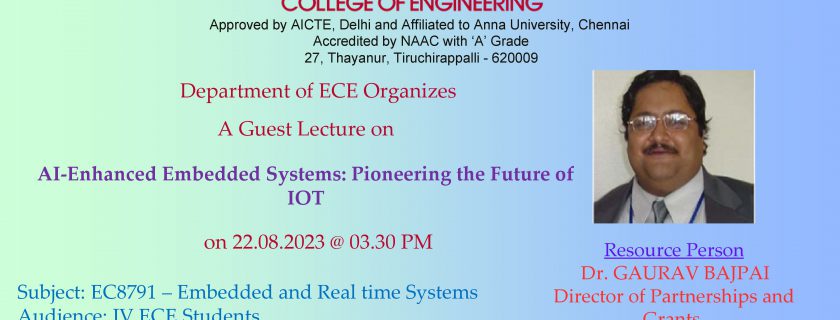Guest Lecture on AI-Enhanced Embedded Systems: Pioneering the Future of IOT