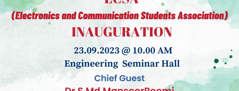 Inaugural function of Electronics and Communication Engineering Students Association