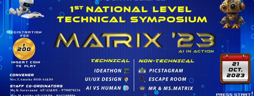 MATRIX’23 – 1st National Level Technical Symposium