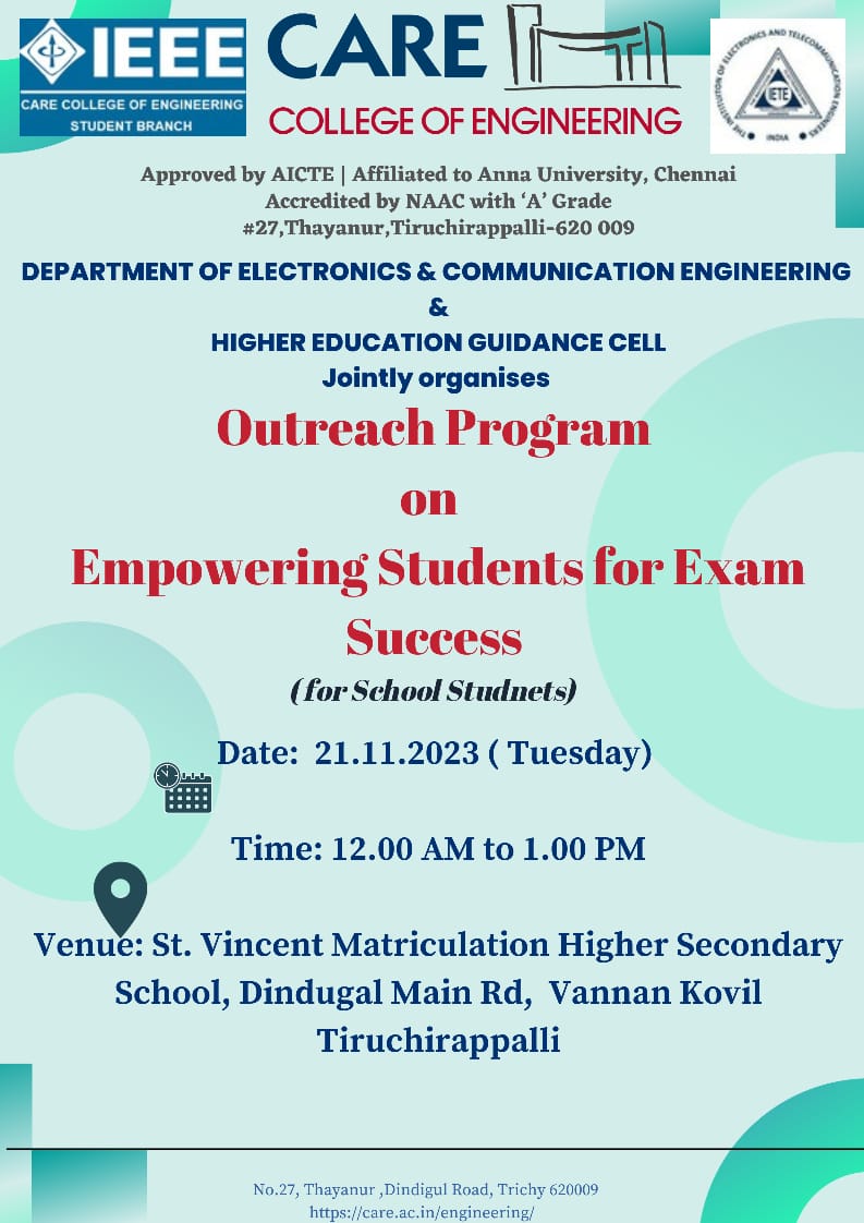 Empowering Students for Exam Success - Outreach Program for School Students