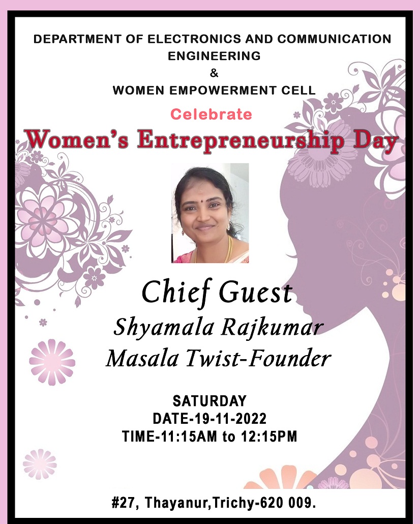 Online Guest Lecture On The Occasion Of Women’s Entrepreneurship Day On ...