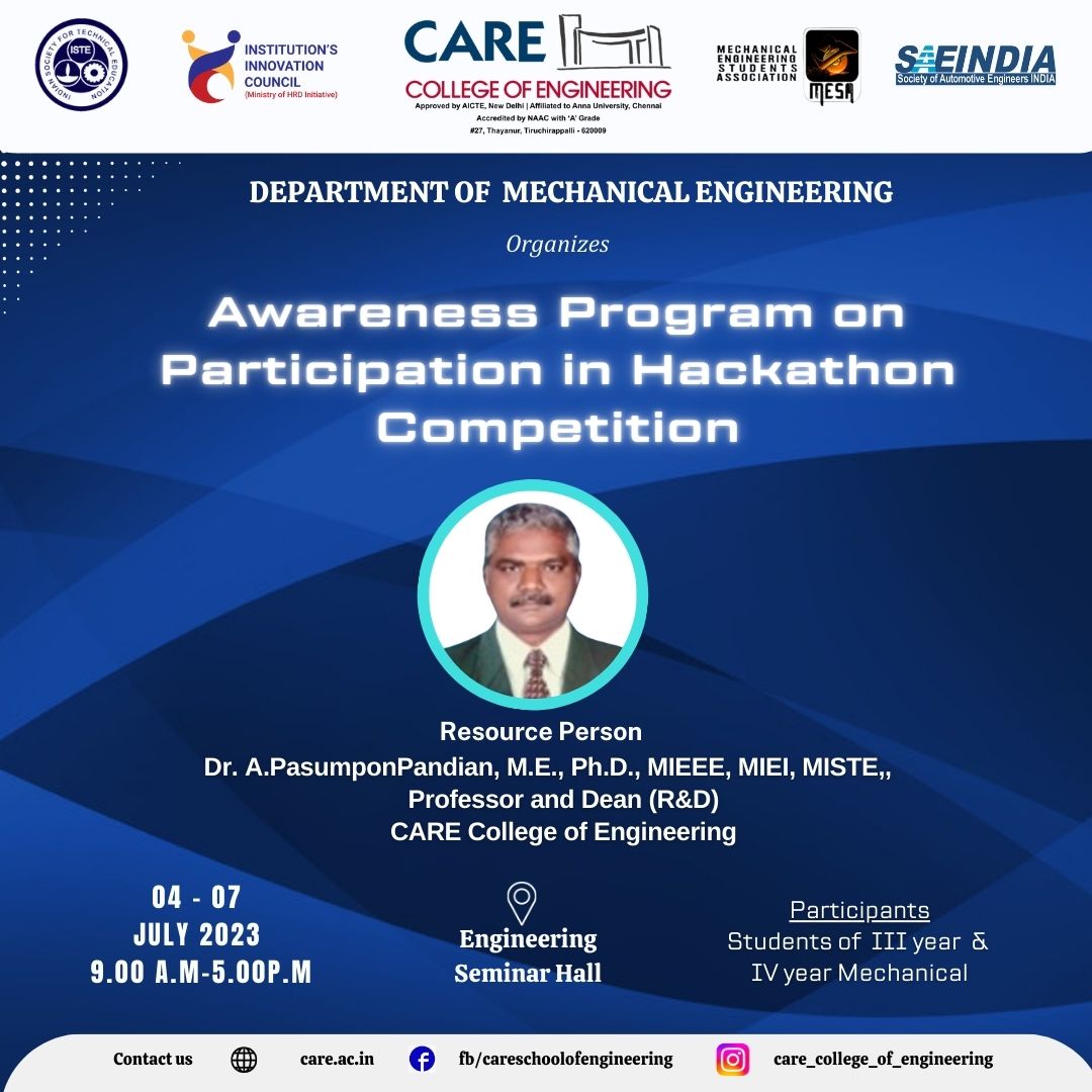 Awareness Program on "Participation in Hackathon Competition"