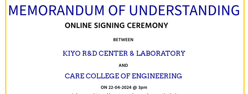 Memorandum Of Understanding(MoU) Online Signing Ceremony