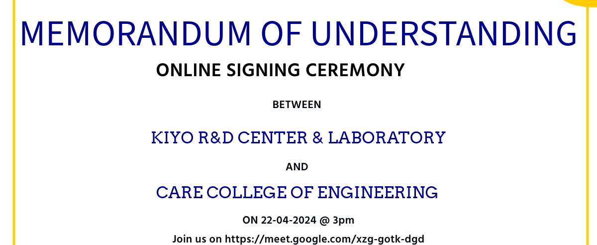 Memorandum Of Understanding(MoU) Online Signing Ceremony