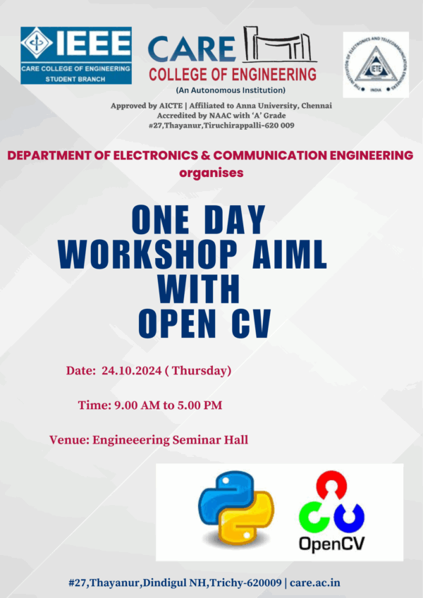 AI and ML workshop - CARE College of Engineering