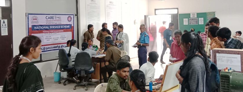 Free Eye Screening Camp Organized by NSS & YRC of CARE College of Engineering a Grand Success