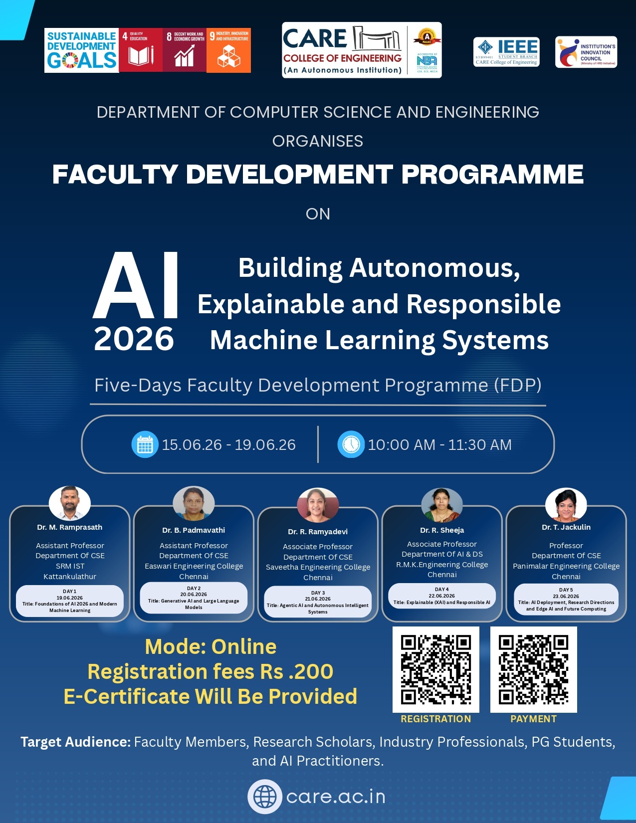 Five-Day Online FDP - AI 2026: Building Autonomous, Explainable and ...
