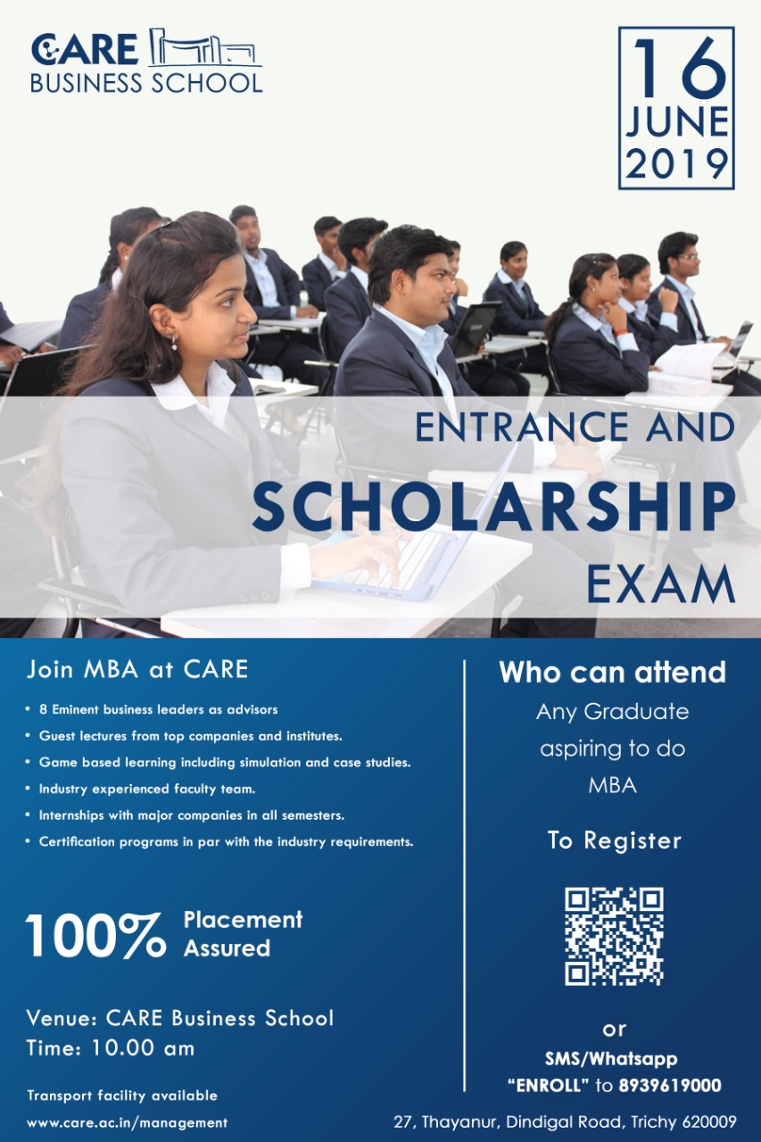 Entrance & Scholarship Exam 2019 - CARE Business School