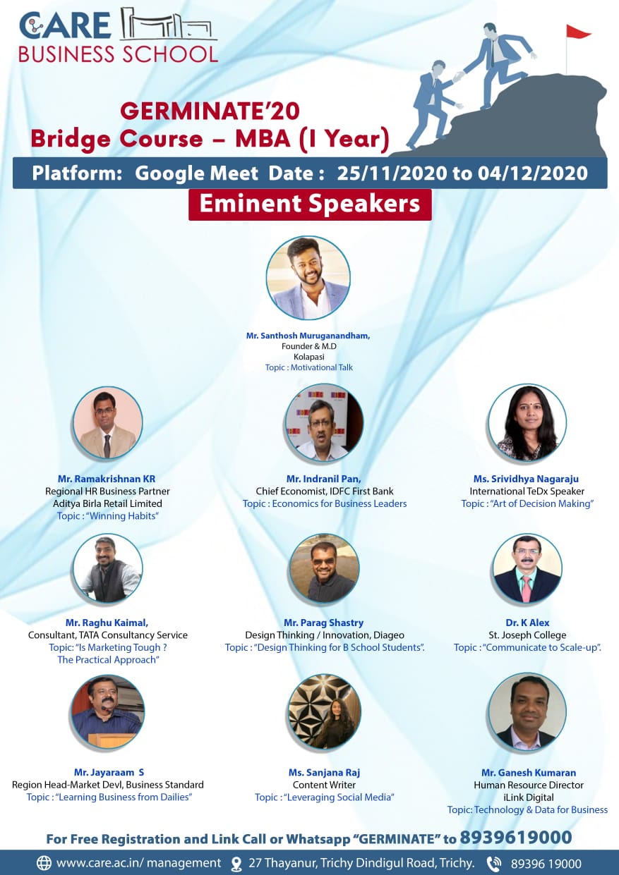 Germinate ’20 – Bridge Course for MBA 2020 to 2022 Batch
