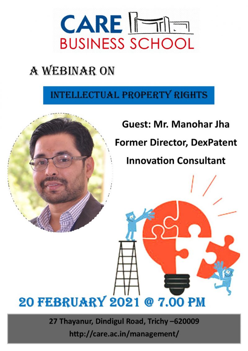 Intellectual Property Rights - Mr. Manohar Jha, Former Director ...