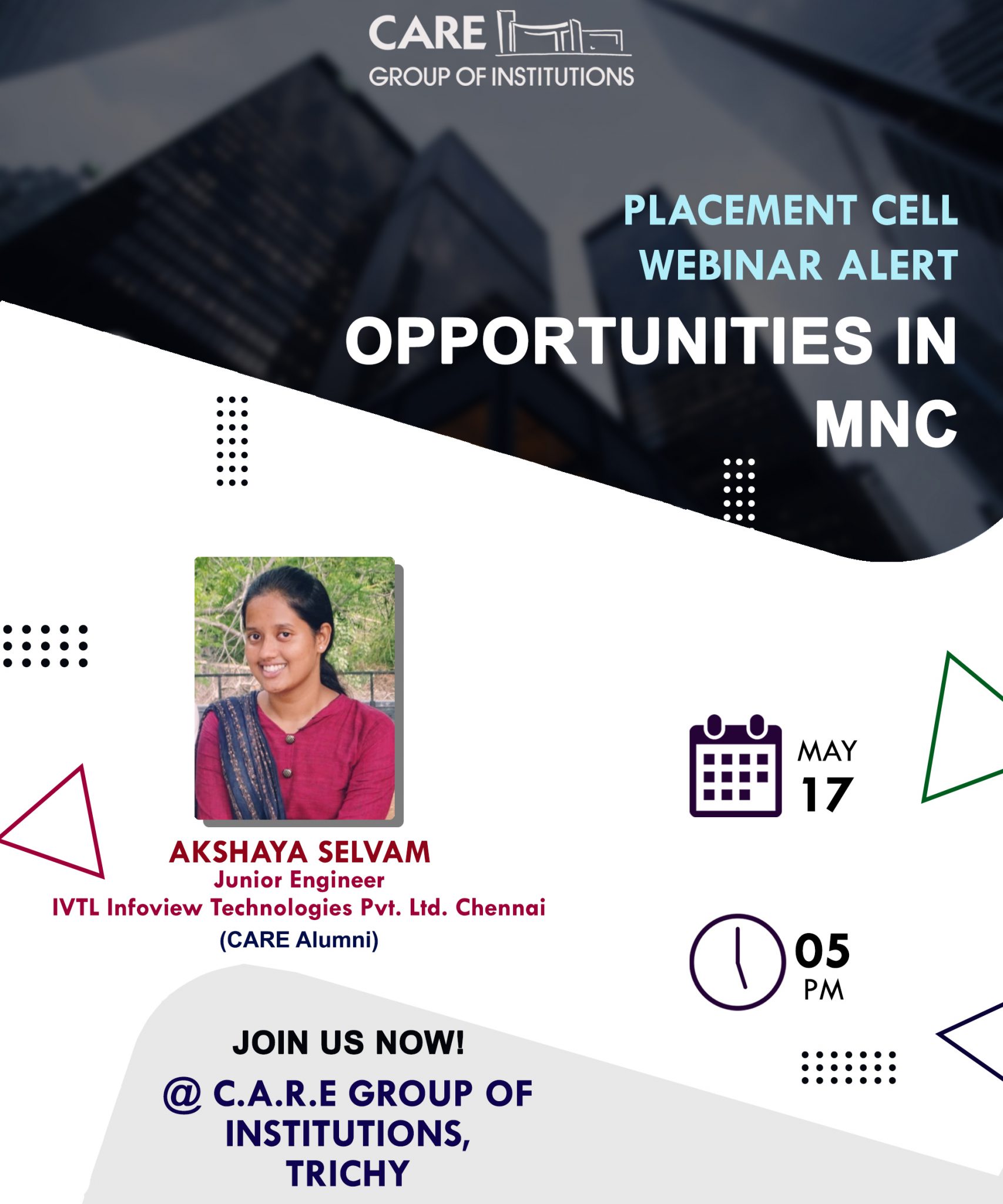 Webinar on Opportunities in MNC - CARE Group of Institutions